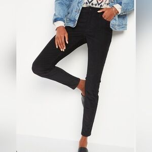 NWT Old Navy Black Cord Pant - Rockstar High Rise Super Skinny - 8 LONG